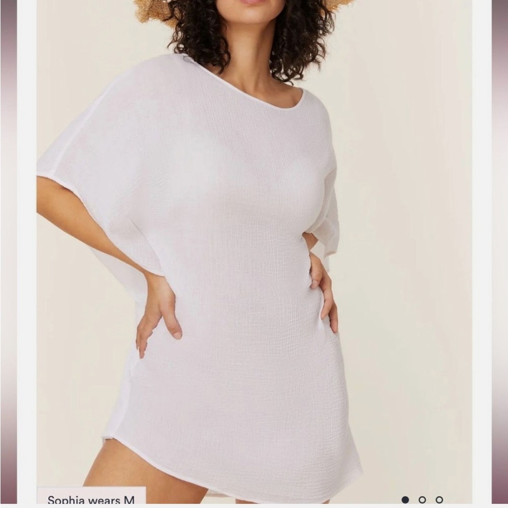 NWT-Andie The Magdalena Kaftan Women's White Swim Cover-Up